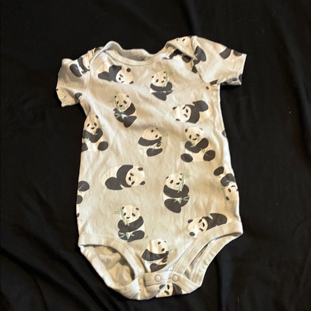 Carter's Panda Print Bodysuit - Black and White